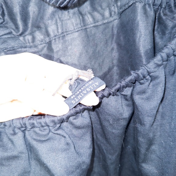 NWT All Saints Black Ludo Linen & Cotton Open Back Midi Dress Size 6 - Picture 8 of 10